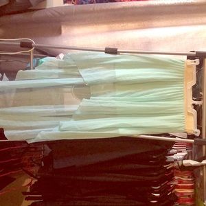 XS long light blue flow skirt glitter waistband